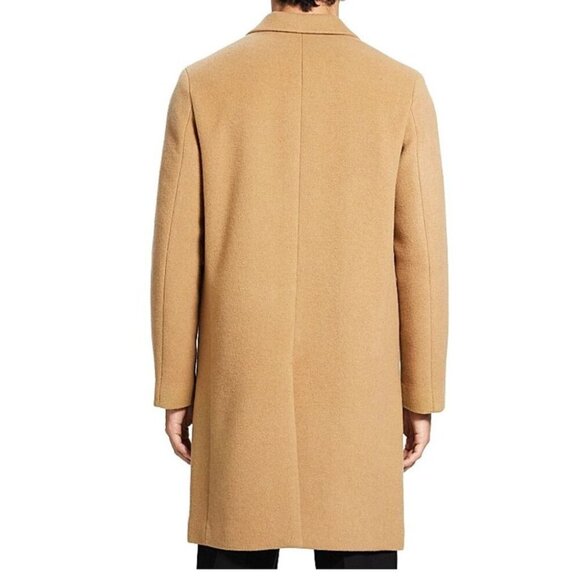 NWT THEORY Suffolk Single-breasted Overcoat In Elk Melange size M - Picture 2 of 10